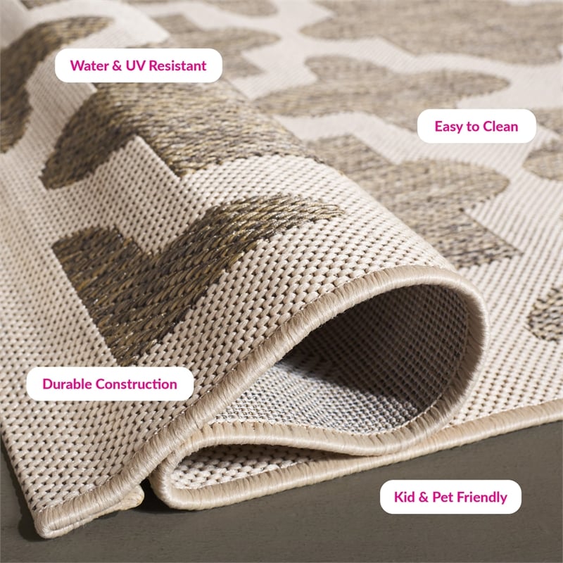 Safavieh Courtyard Brown Indoor Outdoor Rug - 5'3