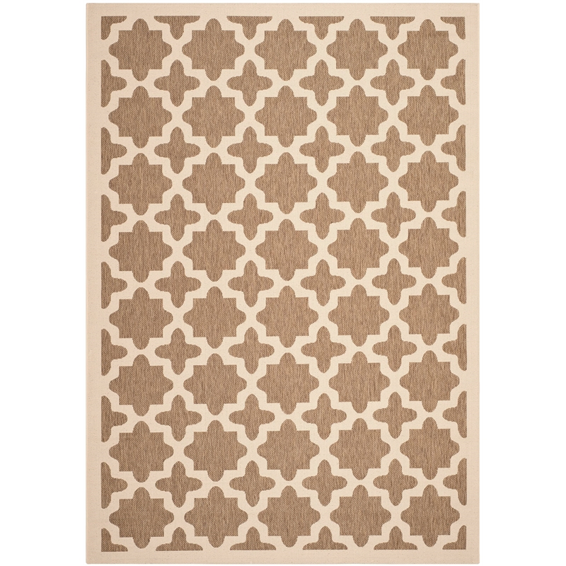 Safavieh Courtyard Brown Indoor Outdoor Rug - 6'7