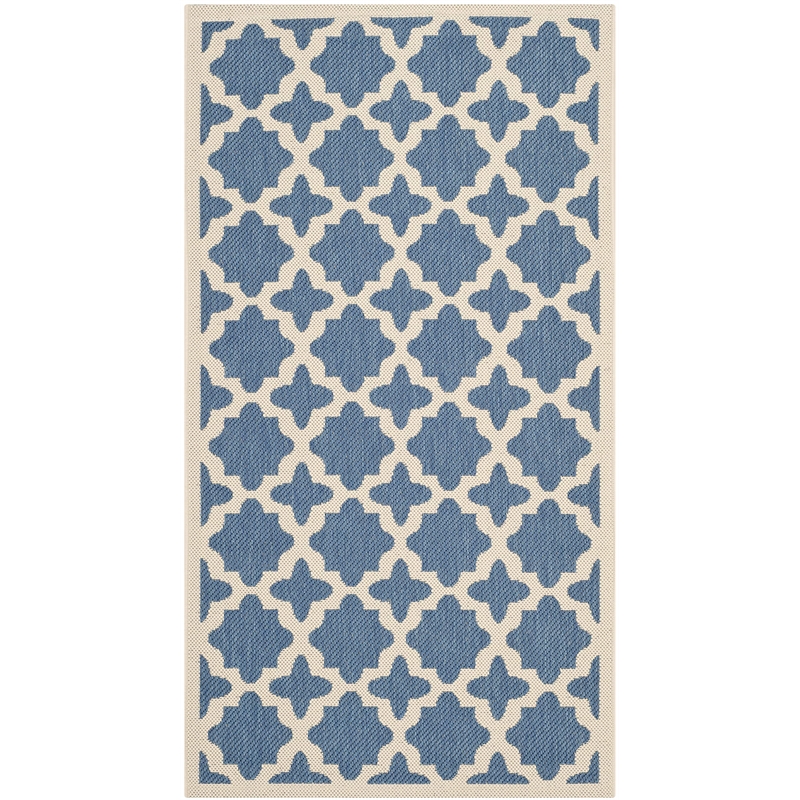 Safavieh Courtyard Blue Indoor Outdoor Rug - 2'7