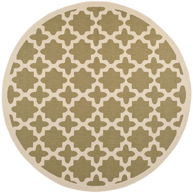 Safavieh Courtyard Green Indoor Outdoor Rug - Round 7'10