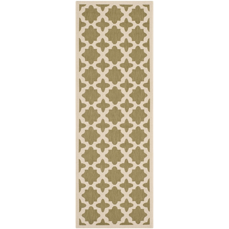 Safavieh Courtyard Green Indoor Outdoor Rug - Runner 2'3