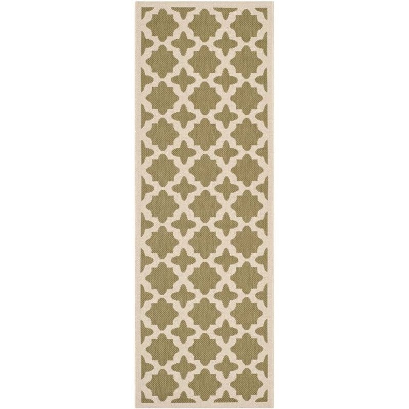 Safavieh Courtyard Green Indoor Outdoor Rug - Runner 2'3
