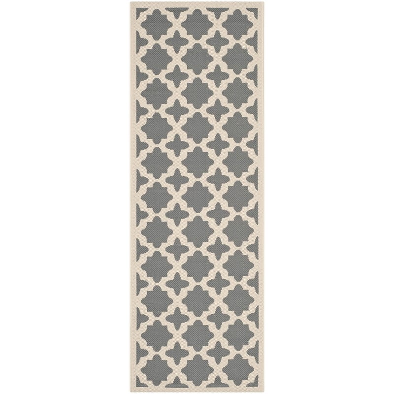 Safavieh Courtyard Anthracite Indoor Outdoor Rug - Runner 2'3