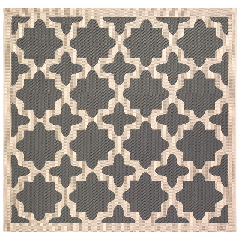 Safavieh Courtyard Anthracite Indoor Outdoor Rug - Square 6'7