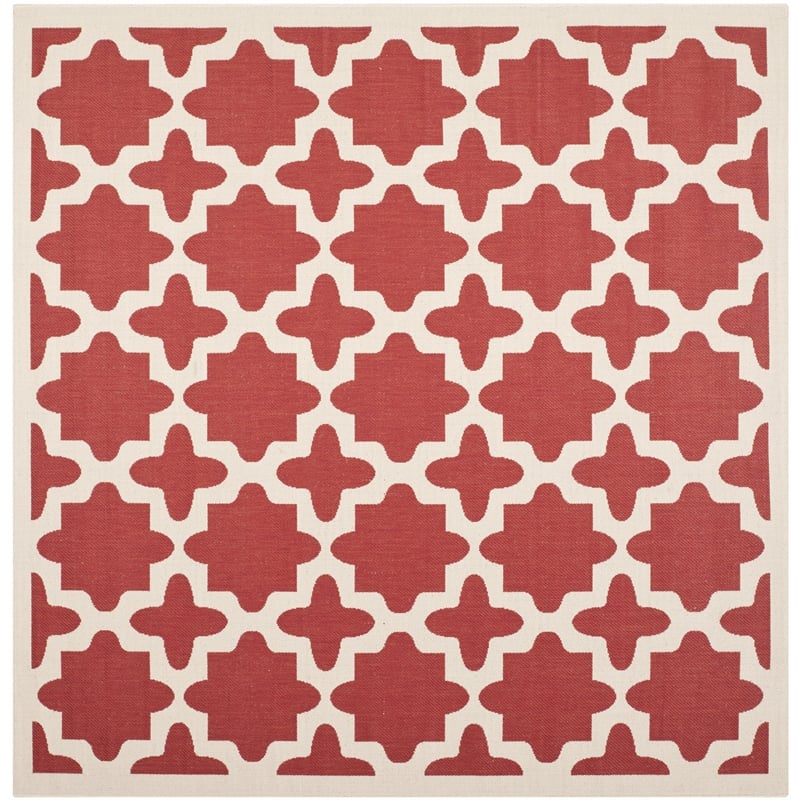 Safavieh Courtyard Red Indoor Outdoor Rug - Square 5'3