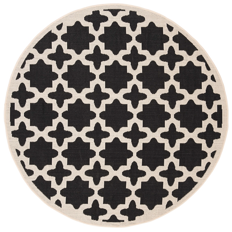 Safavieh Courtyard Black Indoor Outdoor Rug - Round 5'3