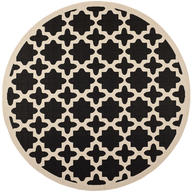 Safavieh Courtyard Black Indoor Outdoor Rug - Round 7'10