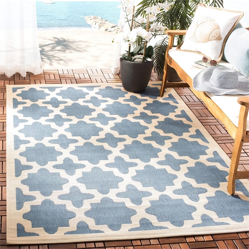 Safavieh Courtyard Navy Indoor Outdoor Rug - 9' x 12'