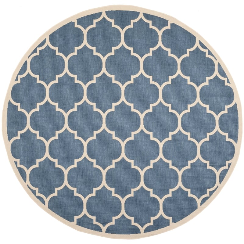 Safavieh Courtyard Blue Indoor Outdoor Rug - Round 7'10