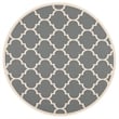 Safavieh Courtyard Anthracite Indoor Outdoor Rug - Round 7'10