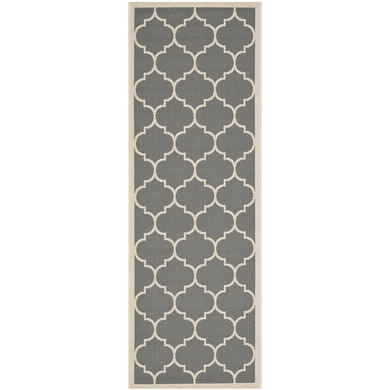 Safavieh Courtyard Anthracite Indoor Outdoor Rug - Runner 2'3