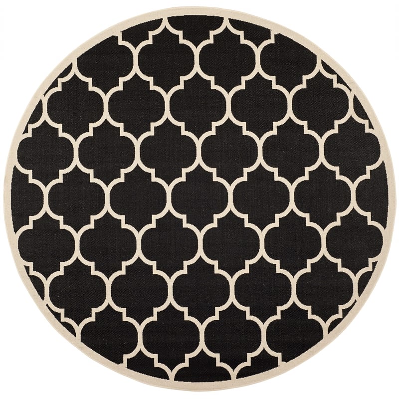 Safavieh Courtyard Black Indoor Outdoor Rug - Round 7'10