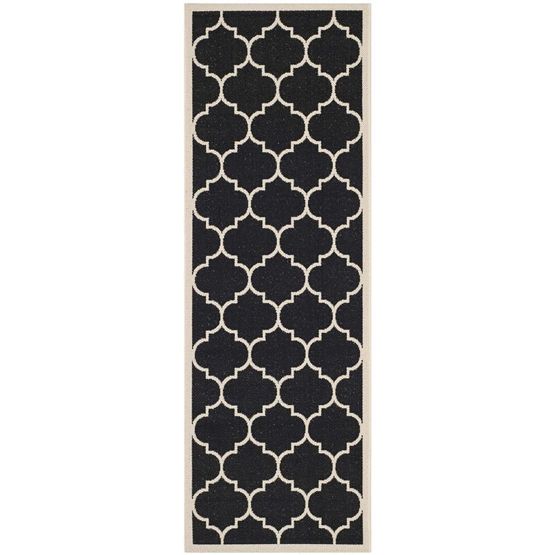 Safavieh Courtyard Black Indoor Outdoor Rug - Runner 2'3