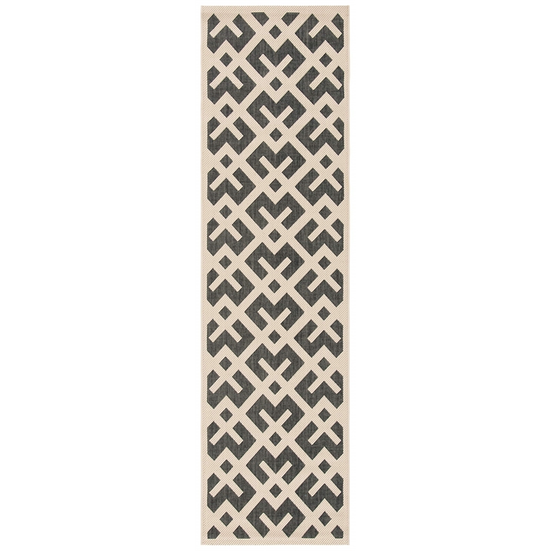 Safavieh Courtyard Black Indoor Outdoor Rug - Runner 2'4