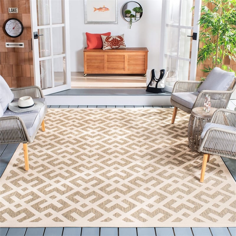 Safavieh Courtyard Brown Indoor Outdoor Rug - Square 4'