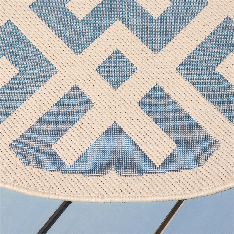 Safavieh Courtyard Blue Indoor Outdoor Rug - Round 7'10