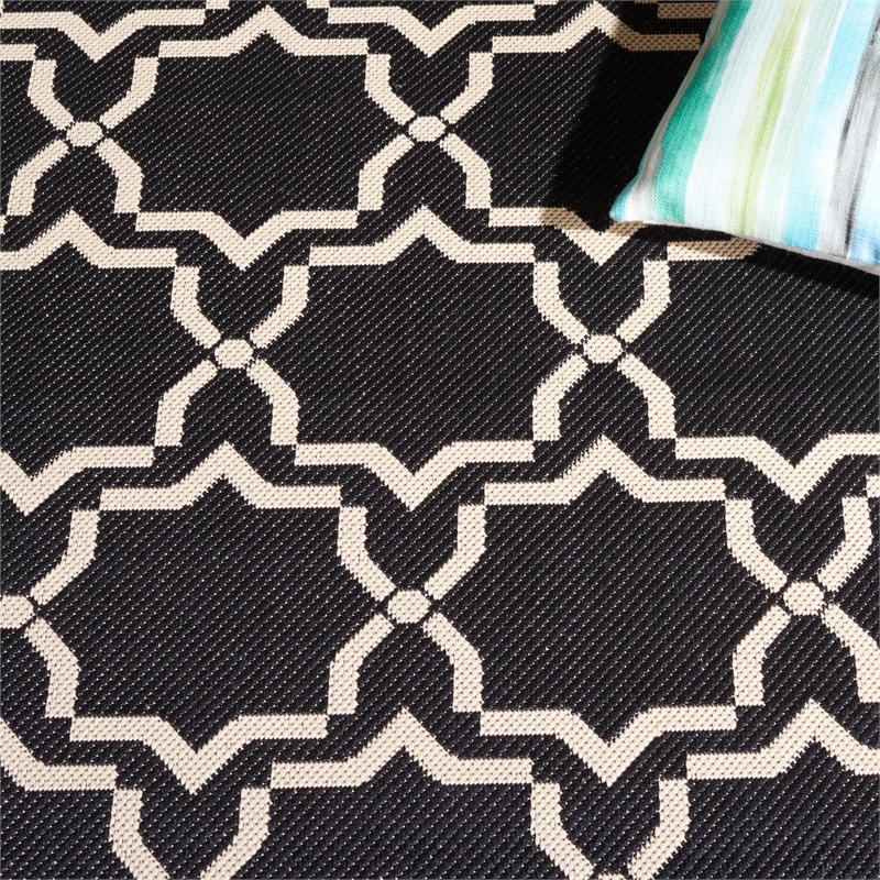 Safavieh Courtyard Black Indoor Outdoor Rug - Runner 2'4