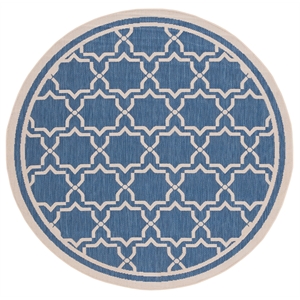 Safavieh Courtyard Blue Indoor Outdoor Rug - Round 7'10&quot