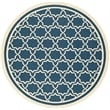 Safavieh Courtyard Navy Indoor Outdoor Rug - Round 6'7