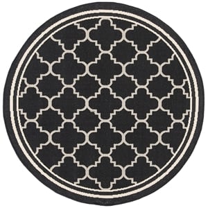 Safavieh Courtyard Black Indoor Outdoor Rug - Round 4'