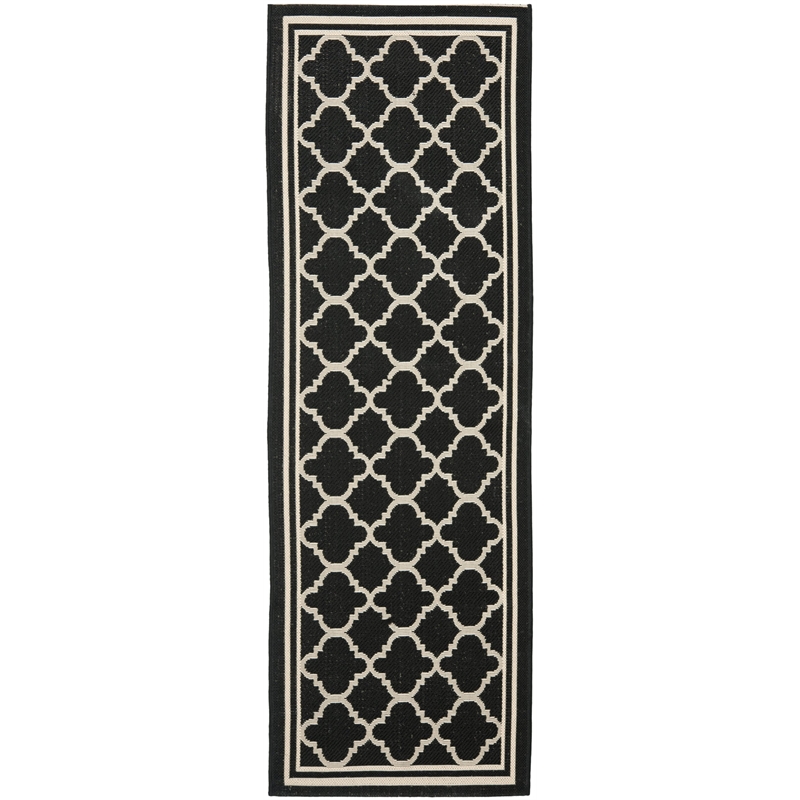 Safavieh Courtyard Black Indoor Outdoor Rug - Runner 2'3