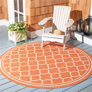 Safavieh Courtyard Terracotta Indoor Outdoor Rug - Round 4'