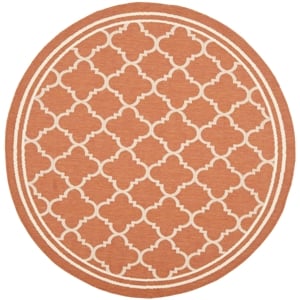 Safavieh Courtyard Terracotta Indoor Outdoor Rug - Round 7'10&quot