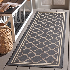 Safavieh Courtyard Anthracite Indoor Outdoor Rug - Runner 2'4&quot x 16'