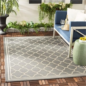 Safavieh Courtyard Anthracite Indoor Outdoor Rug - Square 5'3&quot
