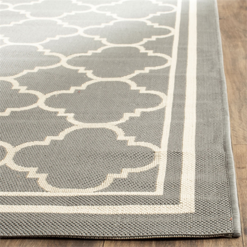 Safavieh Courtyard Anthracite Indoor Outdoor Rug - Square 5'3