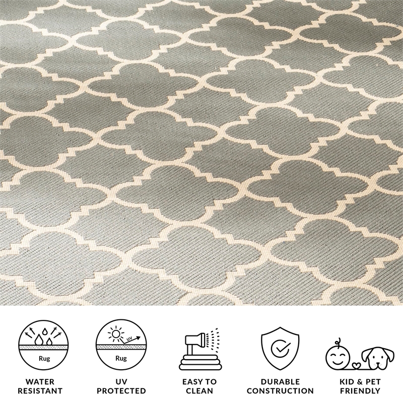 Safavieh Courtyard Anthracite Indoor Outdoor Rug - Square 5'3