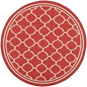 Safavieh Courtyard Red Indoor Outdoor Rug - Round 4'