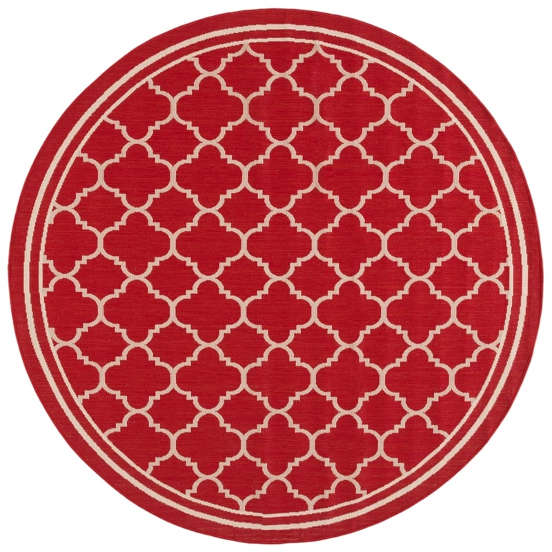 Safavieh Courtyard Red Indoor Outdoor Rug - Round 7'10