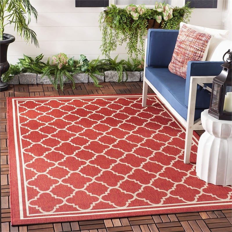 Safavieh Courtyard Red Indoor Outdoor Rug - Square 4'