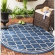 Safavieh Courtyard Navy Indoor Outdoor Rug - Round 7'10
