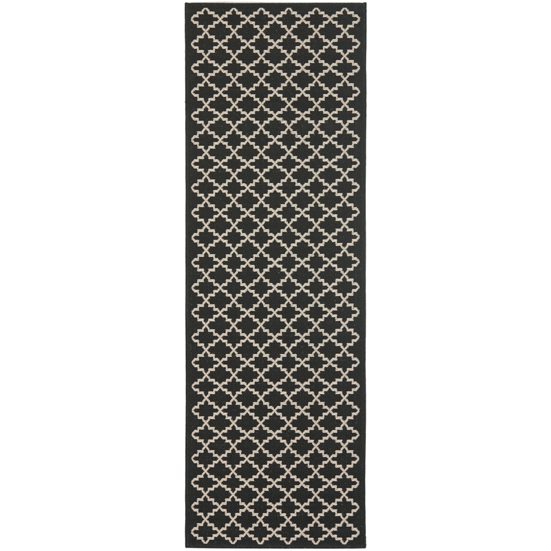 Safavieh Courtyard Black Indoor Outdoor Rug - Runner 2'3