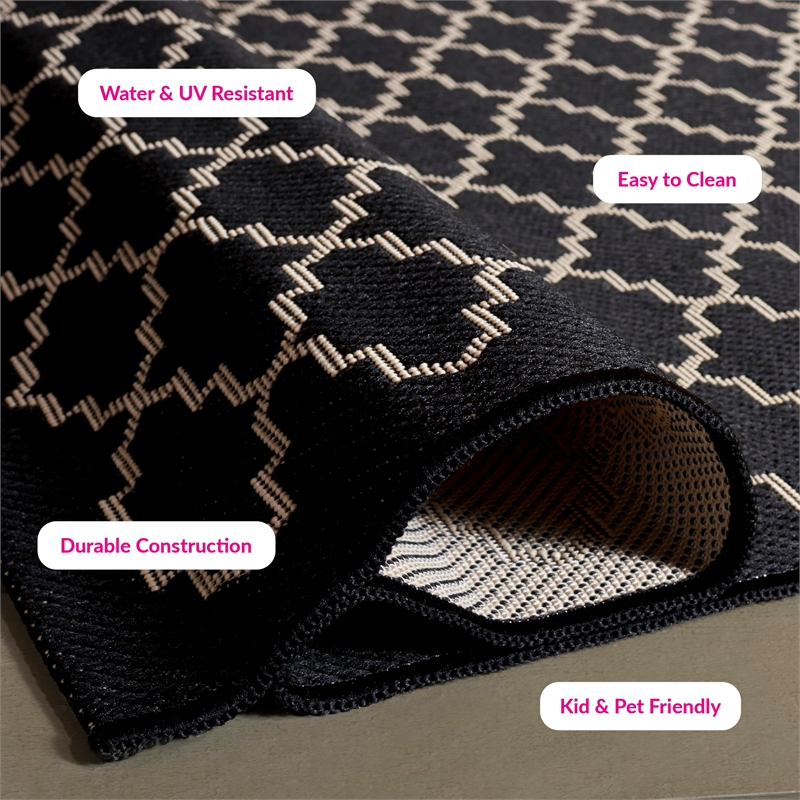 Safavieh Courtyard Black Indoor Outdoor Rug - Runner 2'3