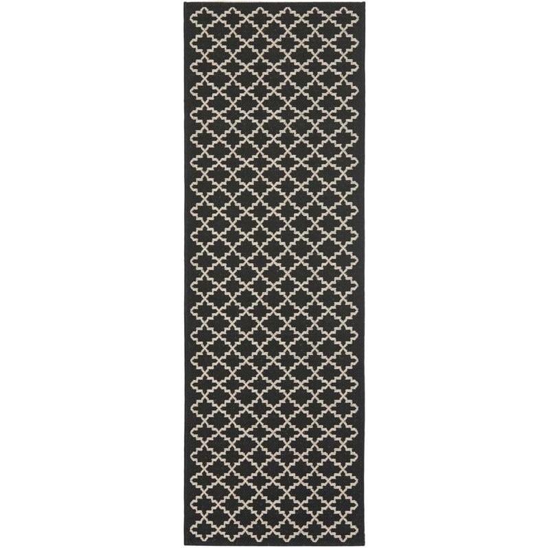 Safavieh Courtyard Black Indoor Outdoor Rug - Runner 2'3