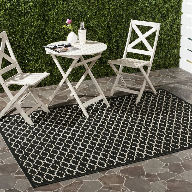 Safavieh Courtyard Black Indoor Outdoor Rug - Square 7'10