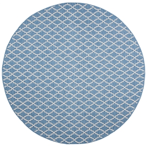 Safavieh Courtyard Blue Indoor Outdoor Rug - Round 7'10&quot