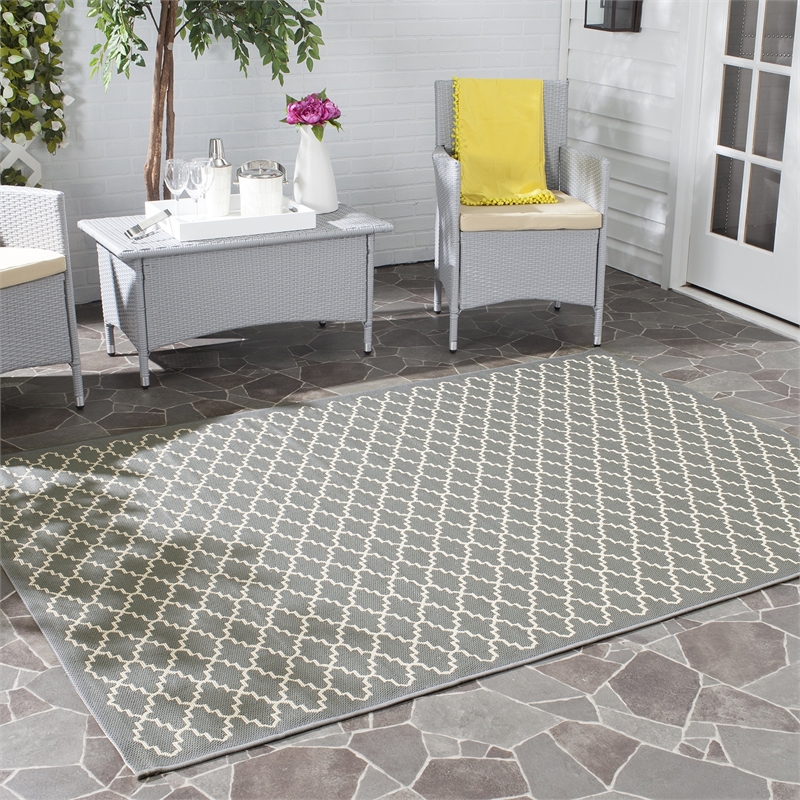 Safavieh Courtyard Anthracite Indoor Outdoor Rug - Square 5'3