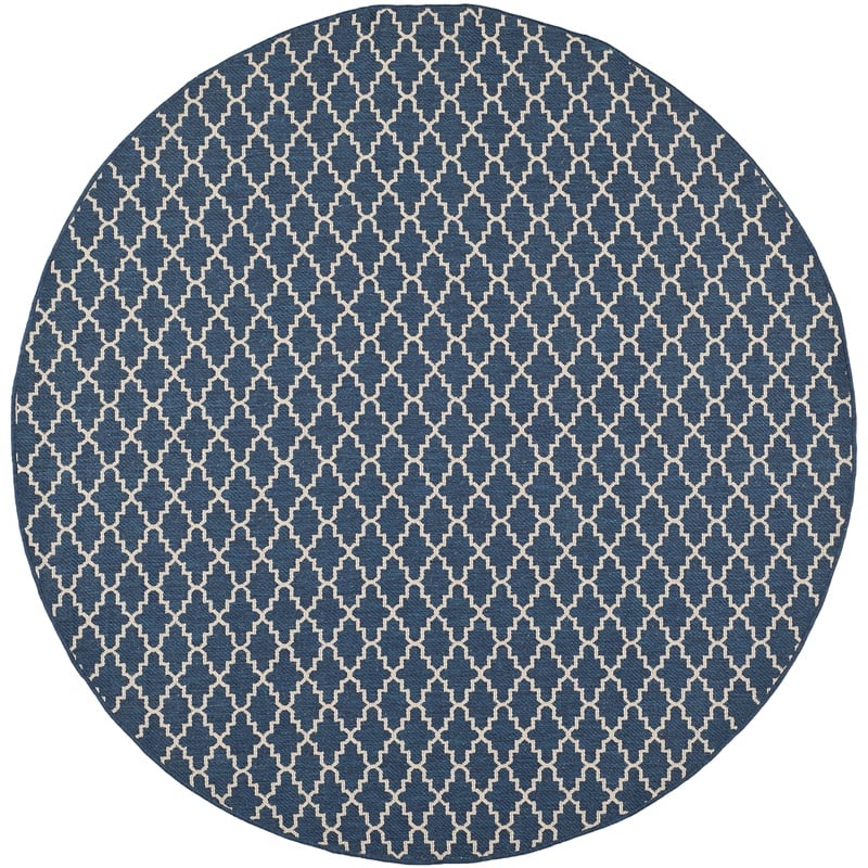 Safavieh Courtyard Navy Indoor Outdoor Rug - Round 5'3