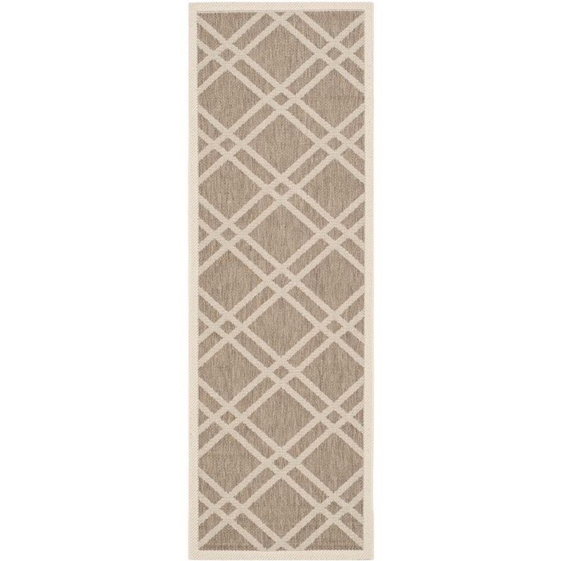 Safavieh Courtyard Brown Indoor Outdoor Rug Runner 2 3 X 6 7