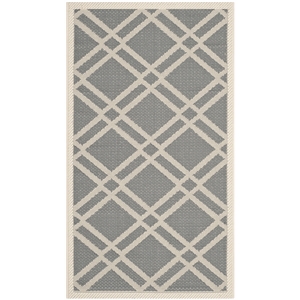 Safavieh Courtyard Anthracite Indoor Outdoor Rug - 2' x 3'7&quot