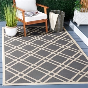 Safavieh Courtyard Anthracite Indoor Outdoor Rug - 5'3&quot x 7'7&quot
