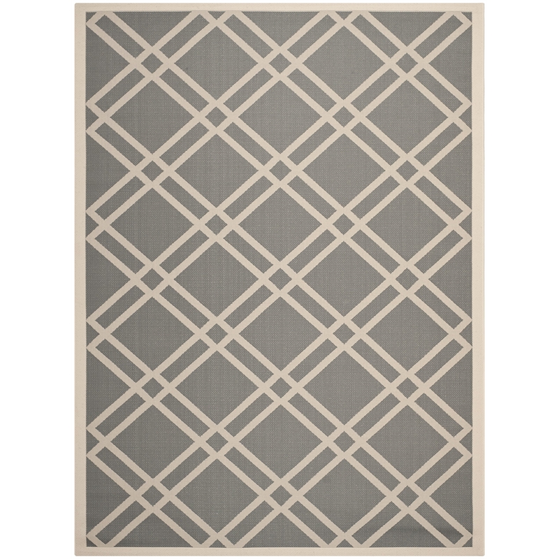 Safavieh Courtyard Anthracite Indoor Outdoor Rug - 8' x 11'