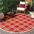 Safavieh Courtyard Red Indoor Outdoor Rug - Round 7'10