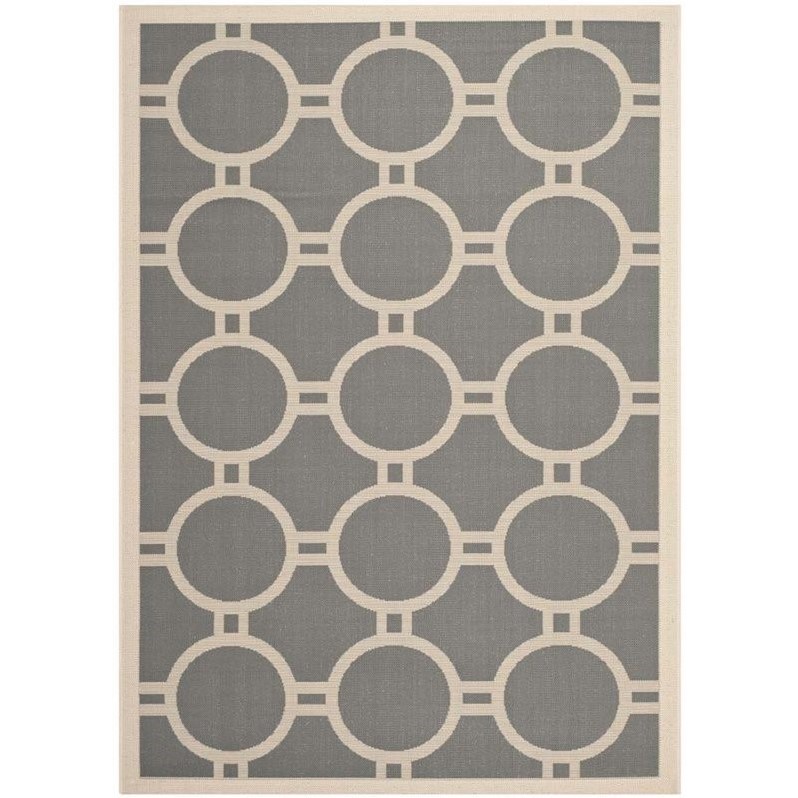 Details About Safavieh Courtyard Anthracite Indoor Outdoor Rug 5 3 X 7