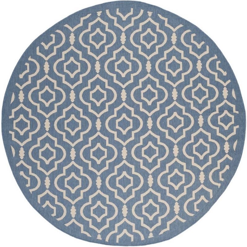 Safavieh Courtyard Blue Indoor Outdoor Rug Round 7'10" Cymax Business