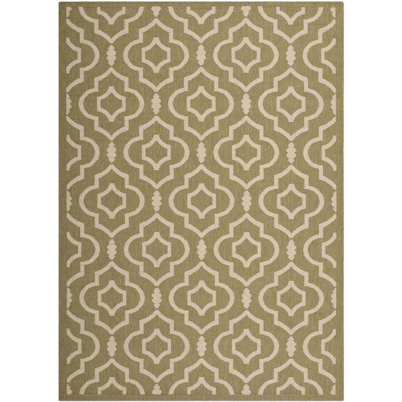 Safavieh Courtyard Green Indoor Outdoor Rug - 4' x 5'7